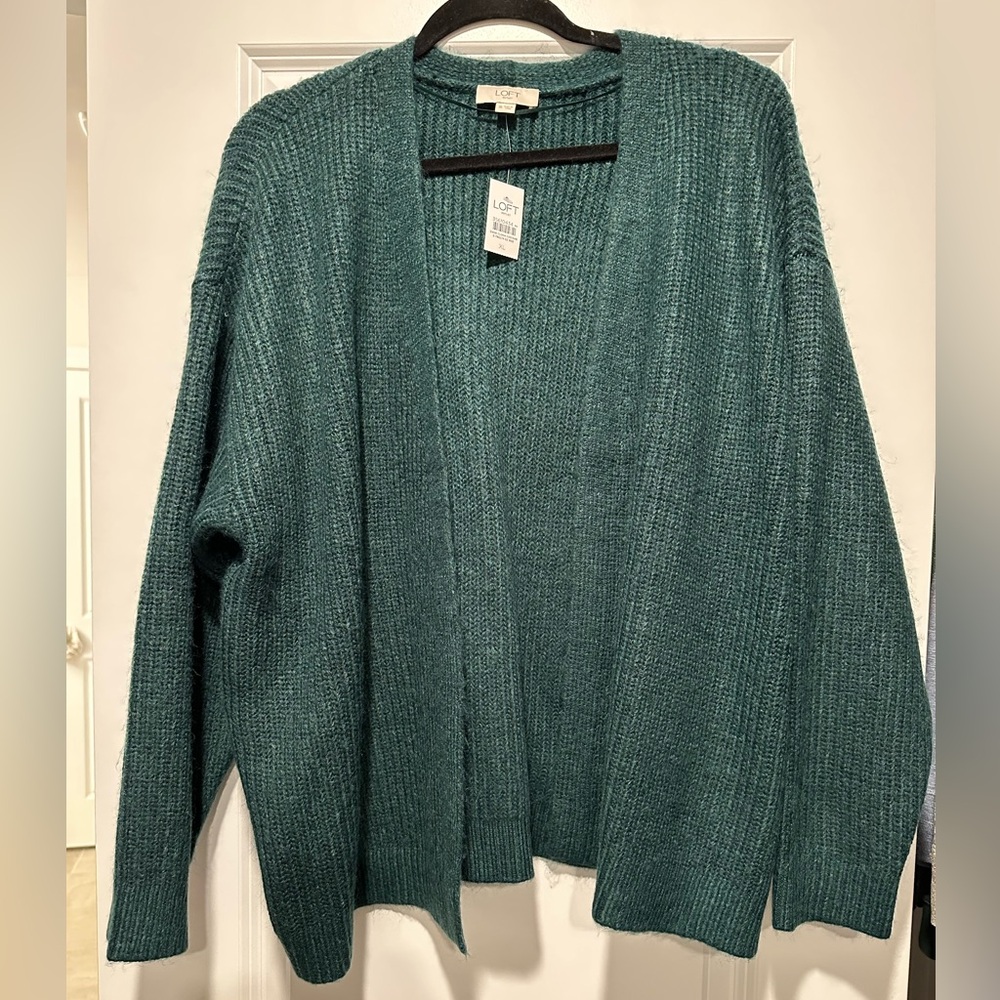 NWT Loft teal cardigan sweater XL